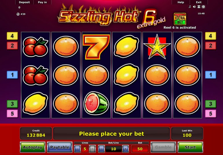 Sizzling Hot 6 Extra Gold video slot