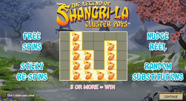 The Legend of Shangri La: Cluster Pays