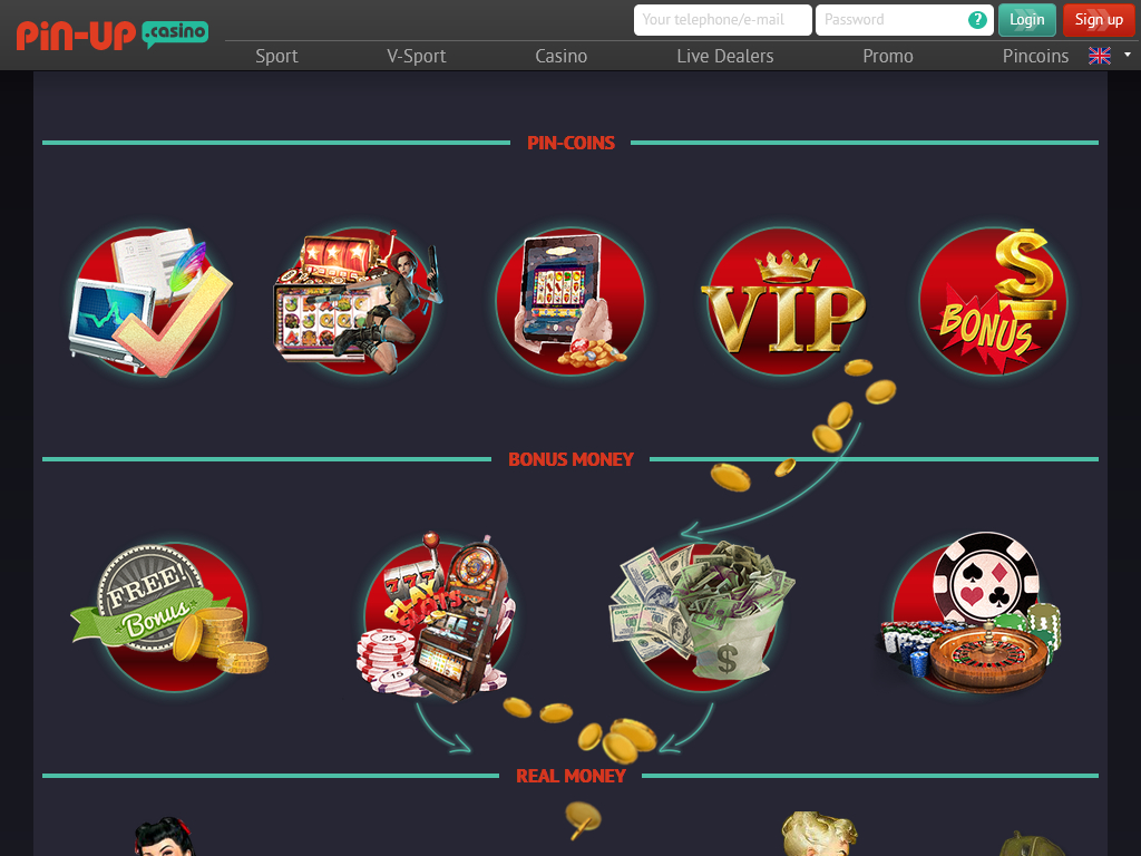 Acocorar-se Pin Up Casino App como APK para Android and iOS