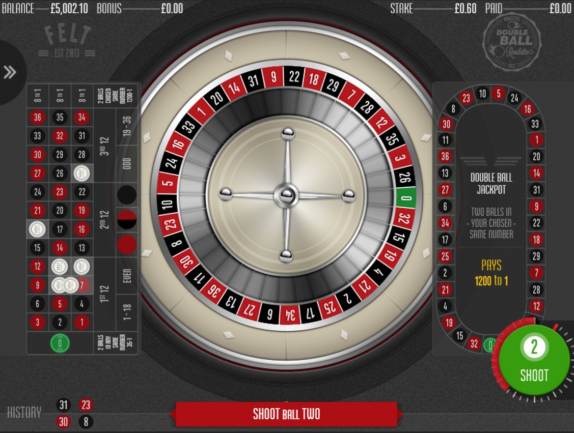Double Ball Roulette Felt Gaming Online Roulette Review Casinoz