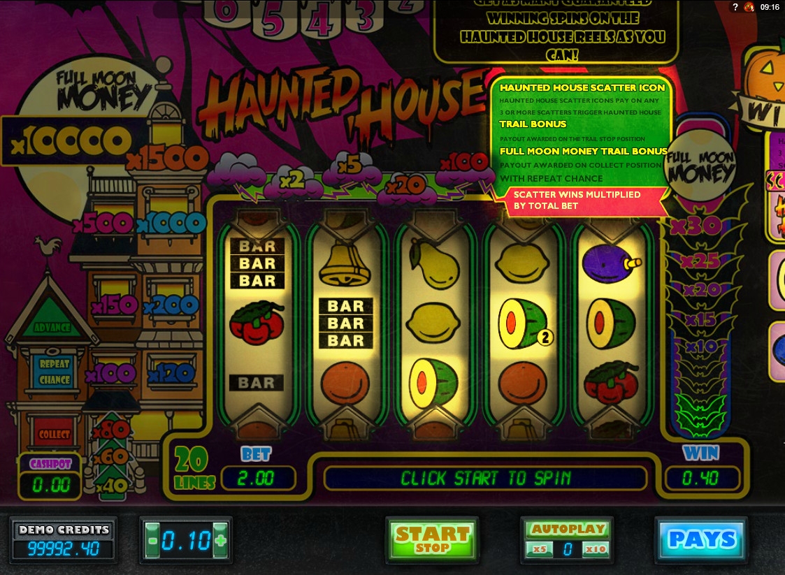 haunted house slot machine online