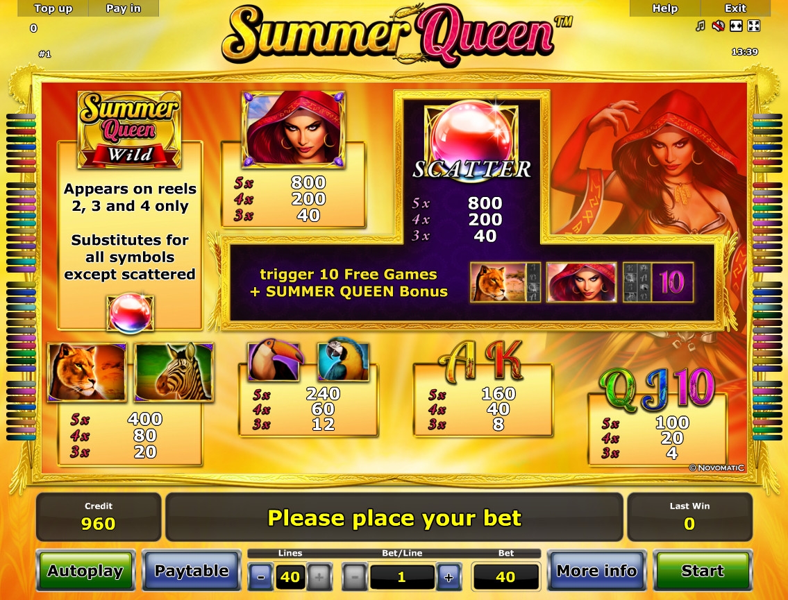 Summer Queen Free Online Slots sos game slots for real money 