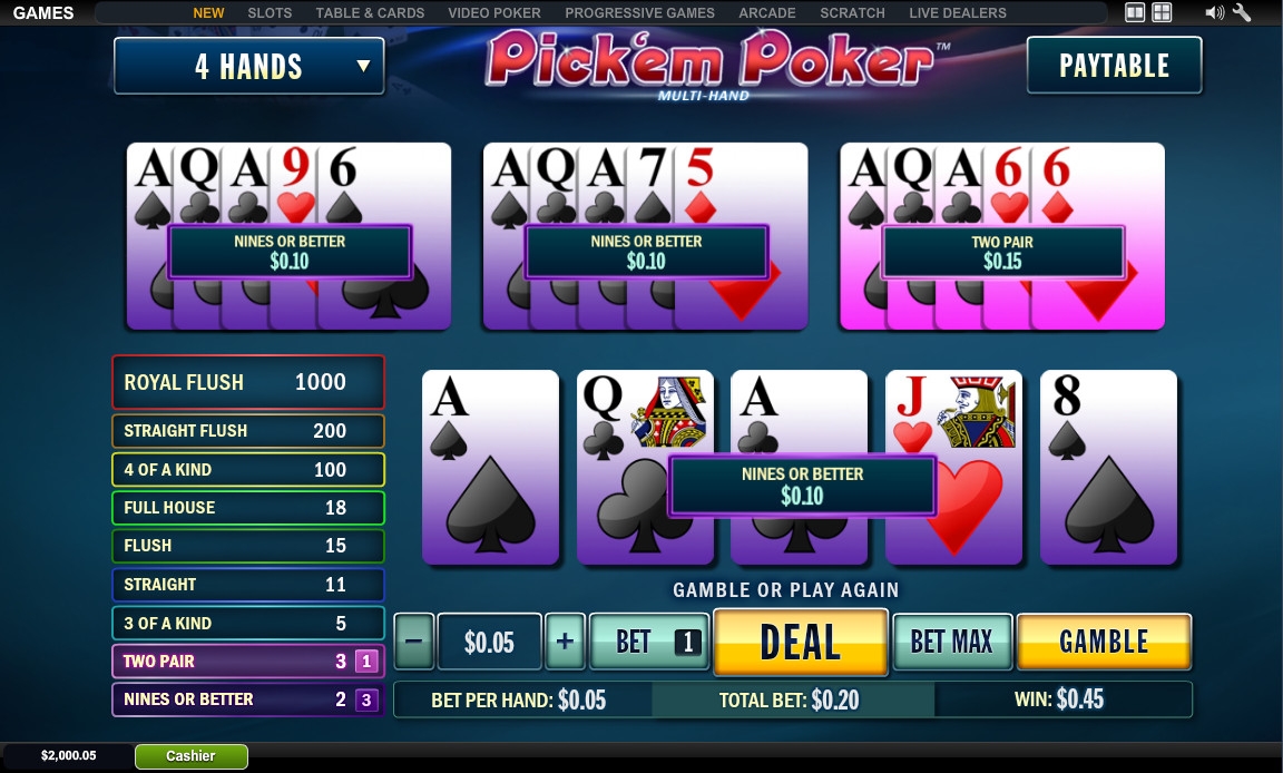 Pick’em Poker by Playtech Play Free online 2024