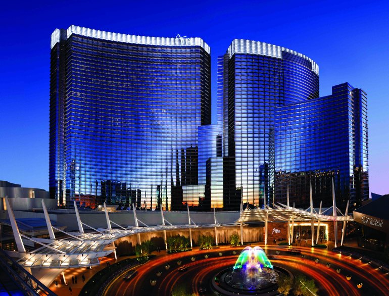 Panoramic view of the Aria Casino in Las Vegas