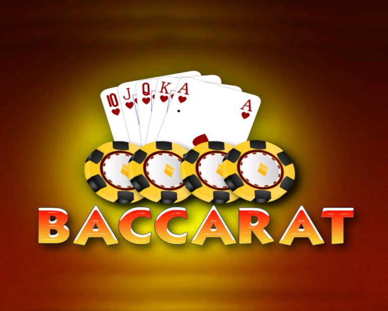 Baccarat logo with chips and cards
