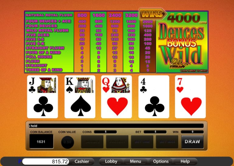 Video poker Bonus Deuces Wild