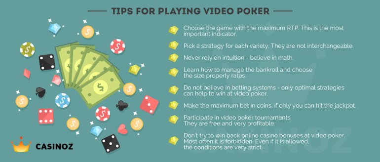 Tips for playing video poker Tips for video poker players