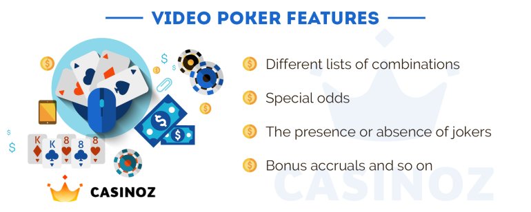The main advantage of video poker Video poker features