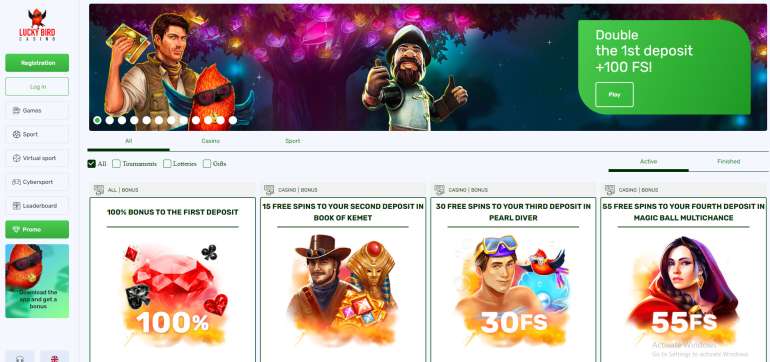 Free 5 Euro for Registering at Lucky Bird Casino