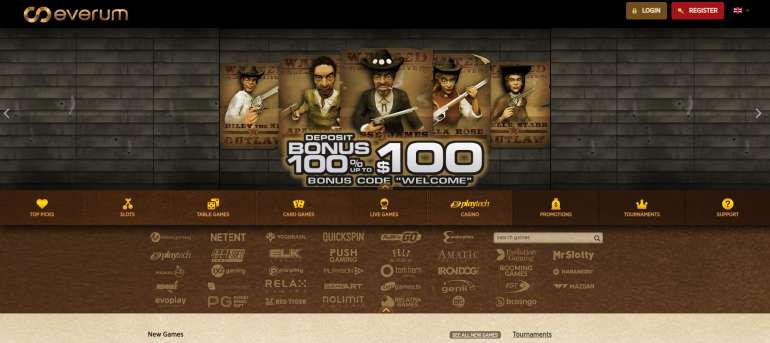 in 100% Match Bonus up to €100 in Everum Casino 100% Match Bonus up to €100 in Everum Casino