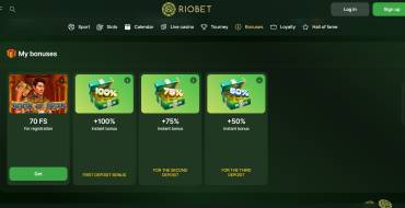 50% Bonus on third deposit at Riobet: Riobet online casino