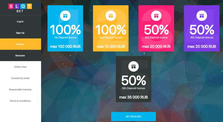 Five starting bonuses casino Slotsbet in Five invitation bonuses from SlotBet Welcome bonus at Slotbet in