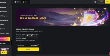 Weekly Reload up to €1,000 + 60 FS at Golden Star: Golden Star Online Casino