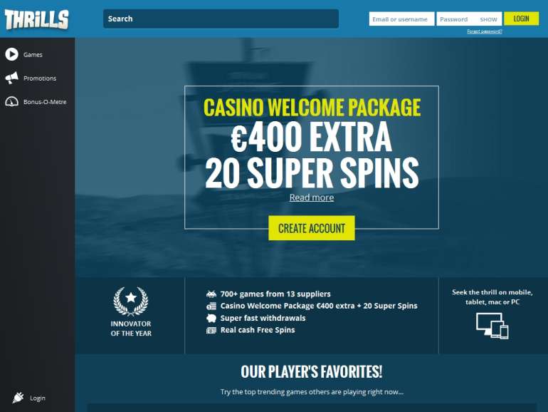 in Thrills Casino Thrills Casino