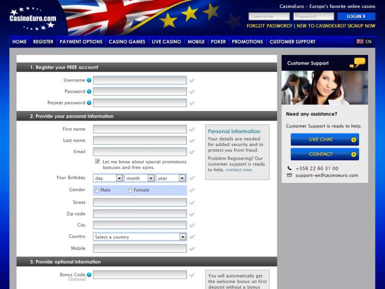 in Casino Euro Casino Euro