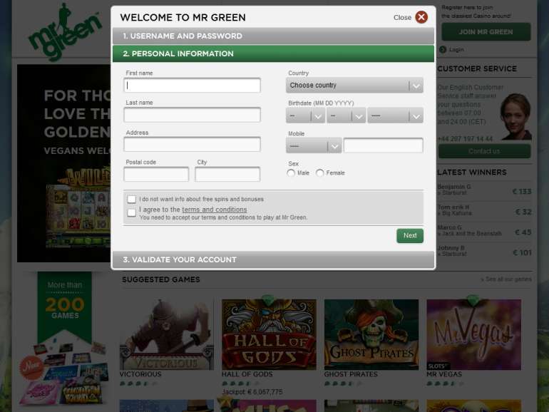 in Mr Green Casino Mr Green Casino