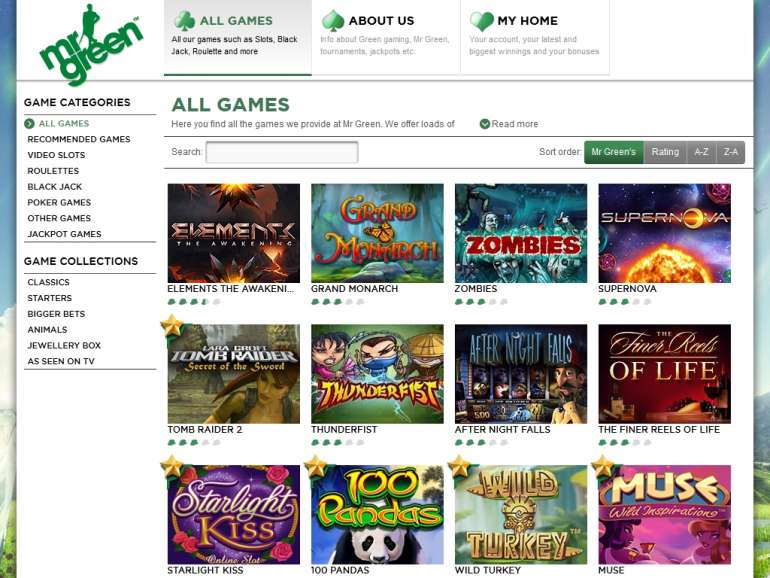 in Mr Green Casino Mr Green Casino