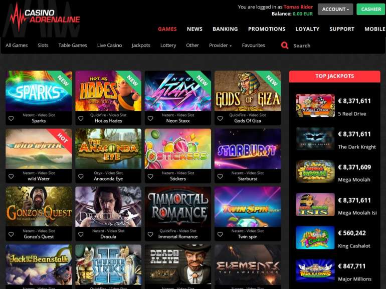 in Adrenaline Casino Adrenaline Casino