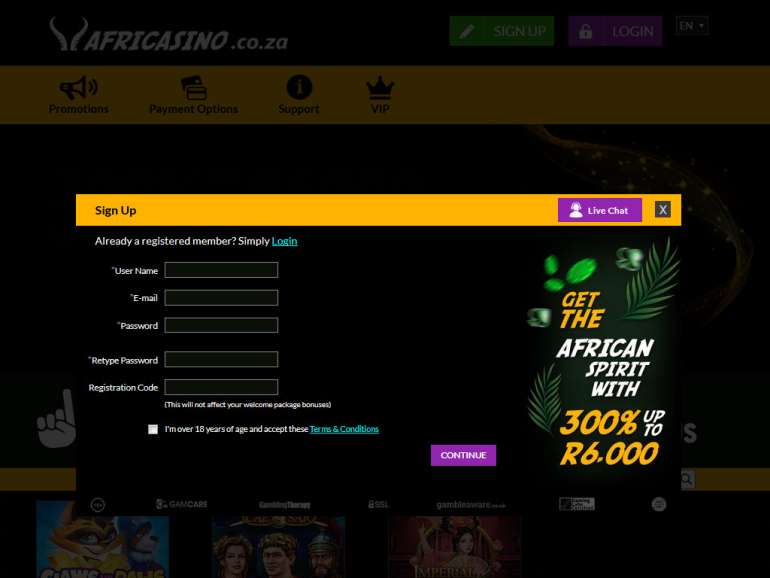 in Africasino Africasino