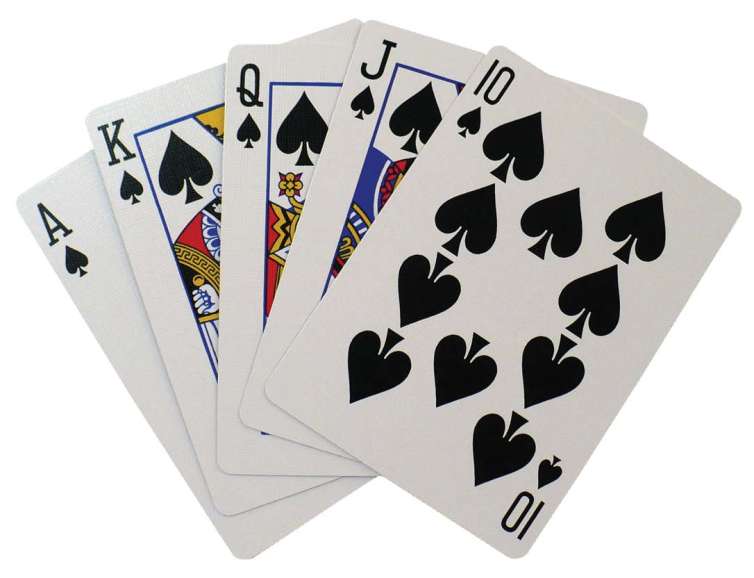 The combination of a Royal flush of spades in Incomplete Deck Royal flush in Incomplete Deck