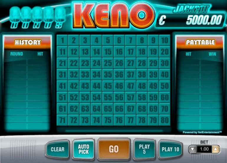 Keno gambling in the casino in Keno Keno in Keno