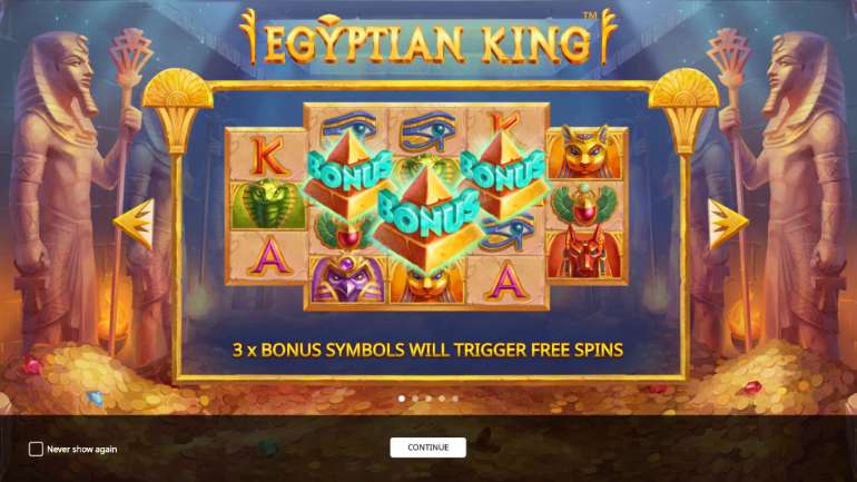 One of the many slots about Egypt in Egypt Egyptian King slot in Egypt