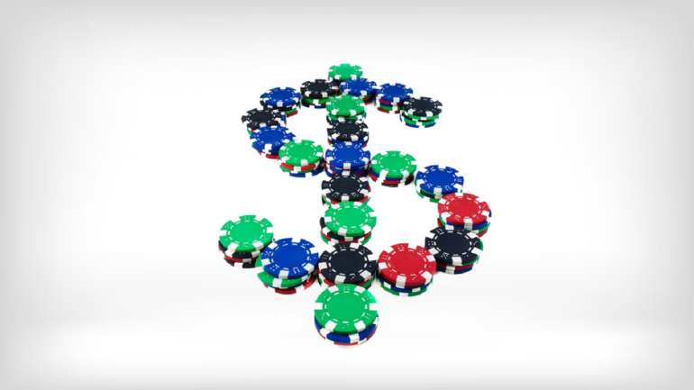 Dollar sign of chips in Rake Poker chips in Rake