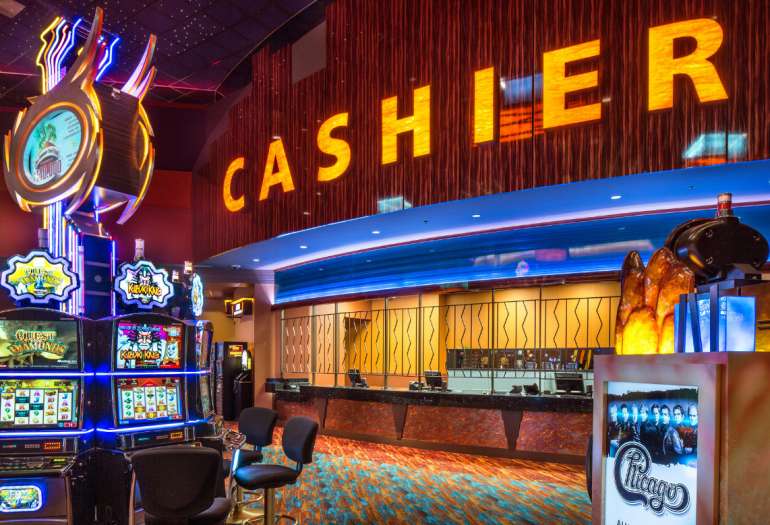 Traditional ticket office in the land-based casino in Cashier Cage Cashier in Cashier Cage
