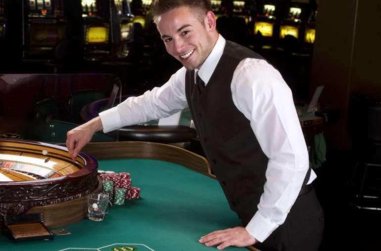 Professional dealer in a gambling establishment in Killer Croupier on roulette in Killer
