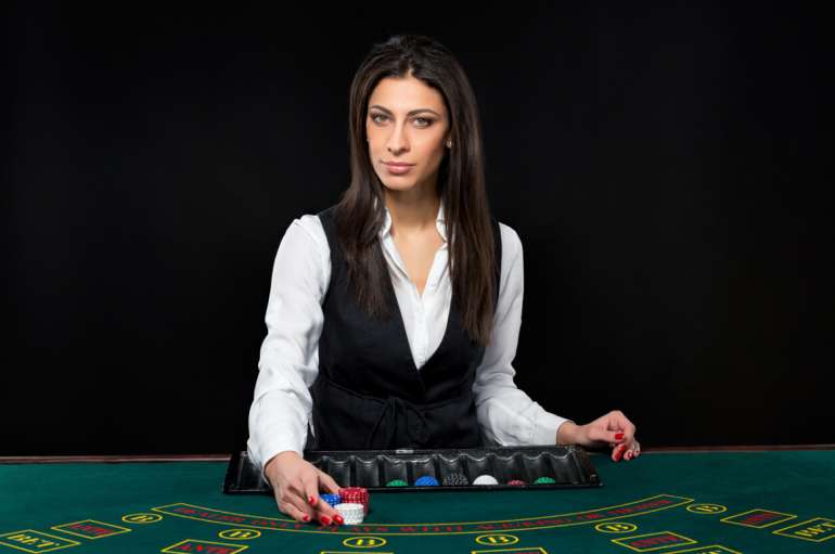 Dealer in a gambling establishment in Discard Casino dealer in Discard