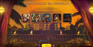 10 001 Nights MegaWays: Payout table