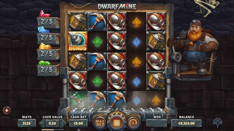 New video slot by Yggdrasil released in 2019 in Dwarf Mine Dwarf Mine in Dwarf Mine