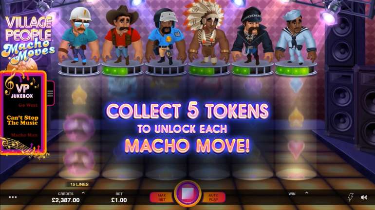 A collaboration of Fortune Factory Studios and Microgaming in Village People Macho Moves Village People Macho Moves in Village People Macho Moves