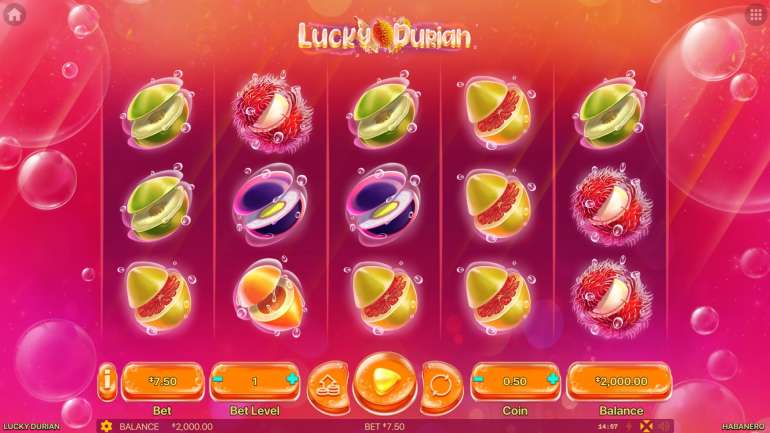 The slot is about fruits in Lucky Durian Theme in Lucky Durian