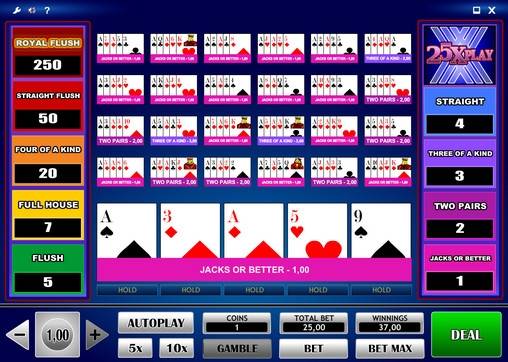 25x Play Poker online