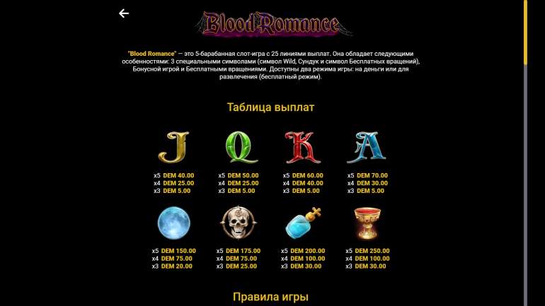 Symbol's cost in Blood Romance Blood Romance