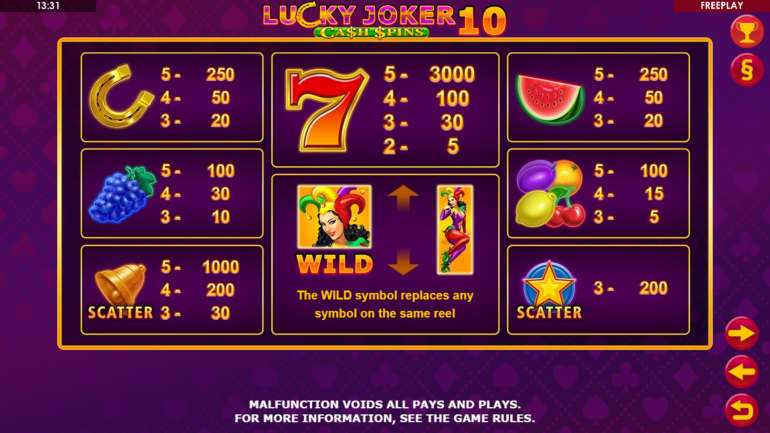 Lucky Joker 10 Cashpins