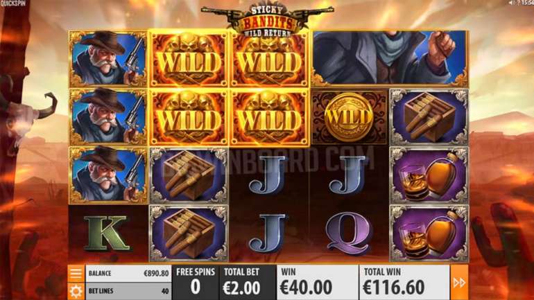 A sequel of the Sticky Bandits by Quickspin in Sticky Bandits: Wild Return Sticky Bandits: Wild Return in Sticky Bandits: Wild Return