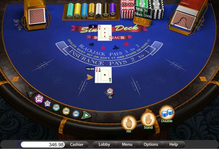 Single Deck Blackjack Elite Edition Online Casino Game from Sausify (BetOnSoft) Blackjack