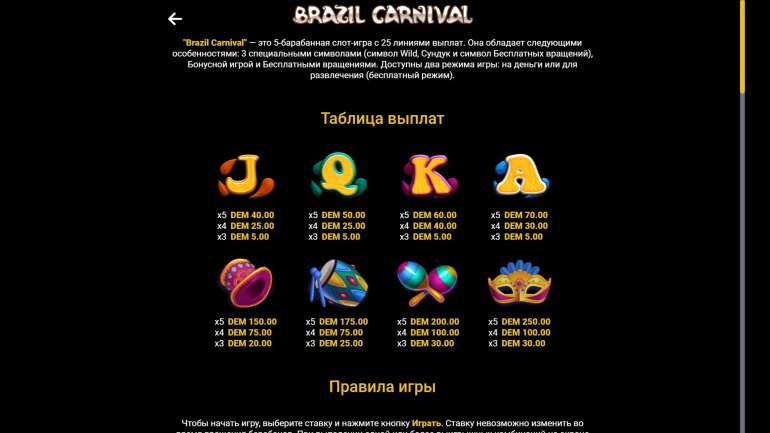 Symbol's cost in Brazil Carnival Brazil Carnival