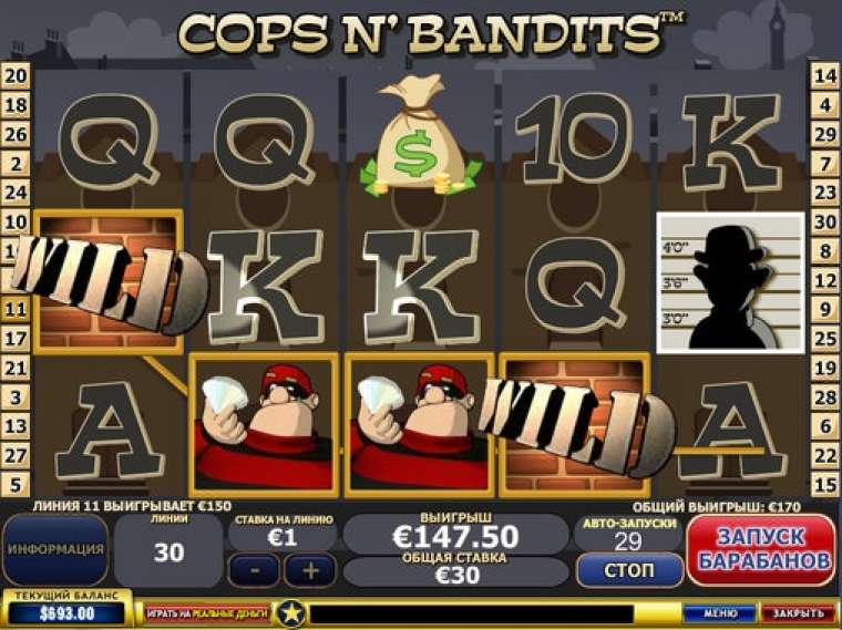 Knives cops n bandits playtech slot game washington reviews