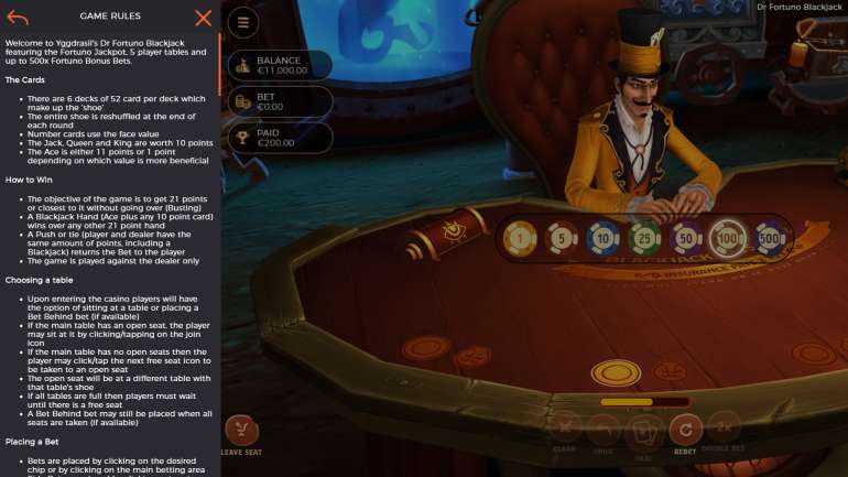 in Dr Fortuno Blackjack in Dr Fortuno Blackjack