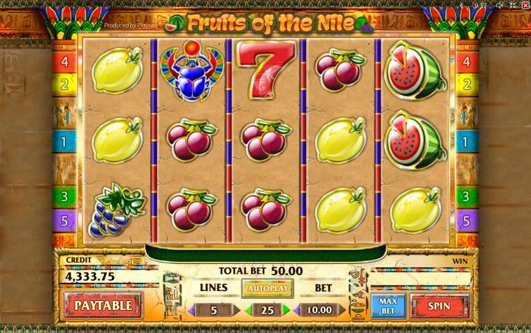 Play Fruits of the Nile slot