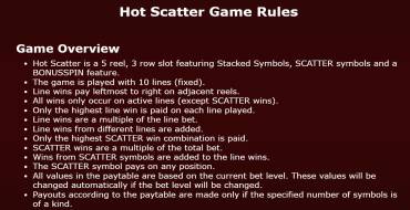 Hot Scatter: Rules