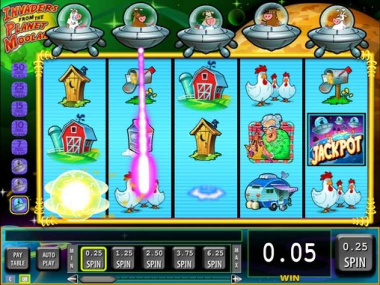 MOOLAH BONUS!!! 50 FREE GAMES Invaders Attack From the Planet
