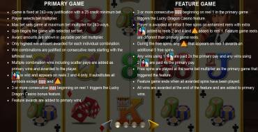 Lucky Dragon Casino: Bonus games