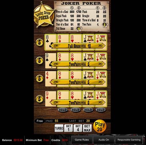 Lucky Draw Joker Poker online