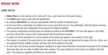 Midas Wins: Rules