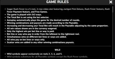 Sugar Rush Fever: Rules