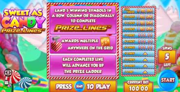 Sweet as Candy Prize Lines: Slot machine
